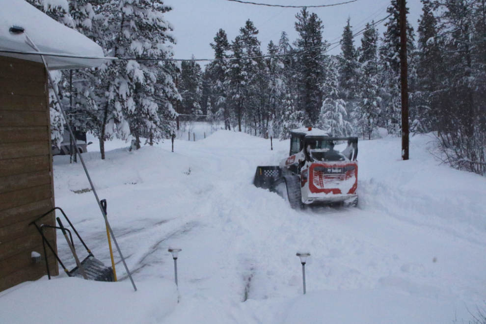 Bobcat clearing snow from my driveway.