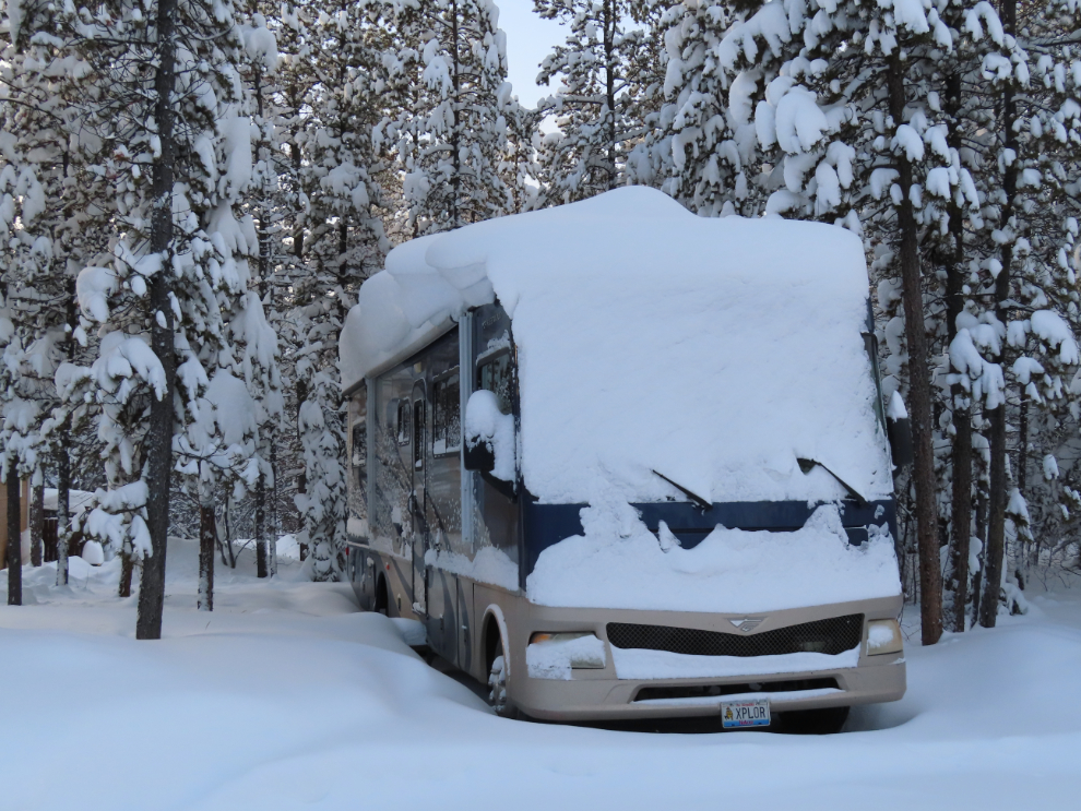 My motorhome buried in snow.
