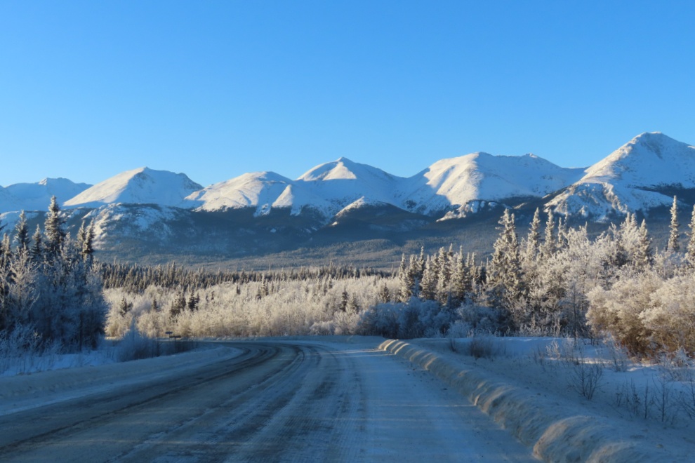 A mountain view near the north end of the South Klondike Highway.