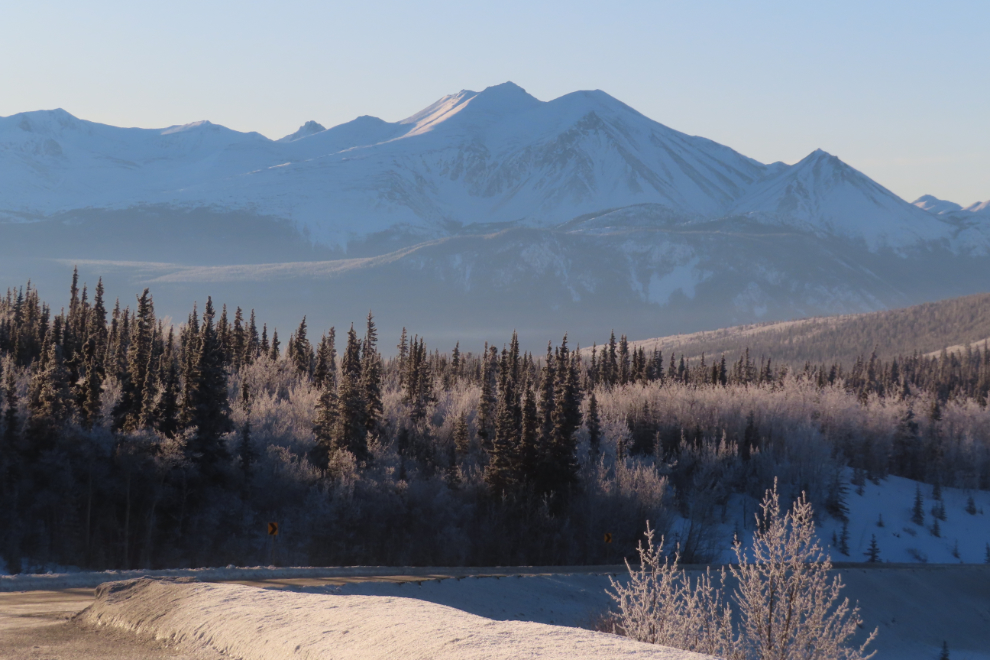 Looking south from the Emerald Lake pullout, the Montana Mountain massif dominates the view.