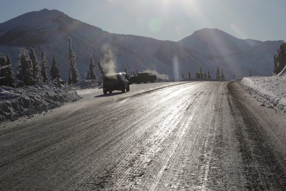 Glare ice on the South Klondike Highway.
