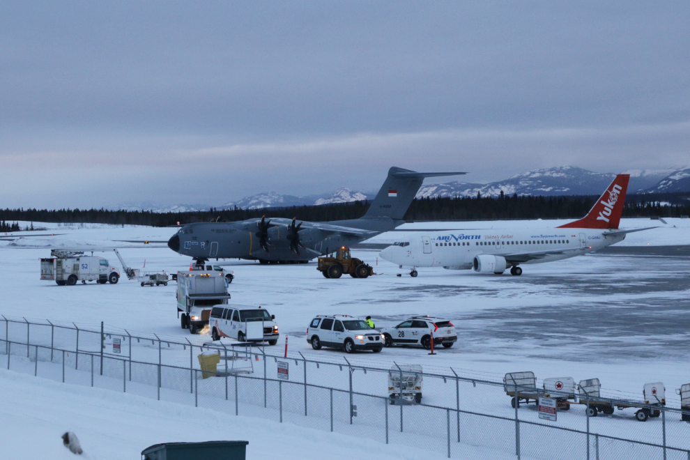 Indonesian Air Force Airbus A400M Atlas A-4002 at Whitehorse, Yukon.
