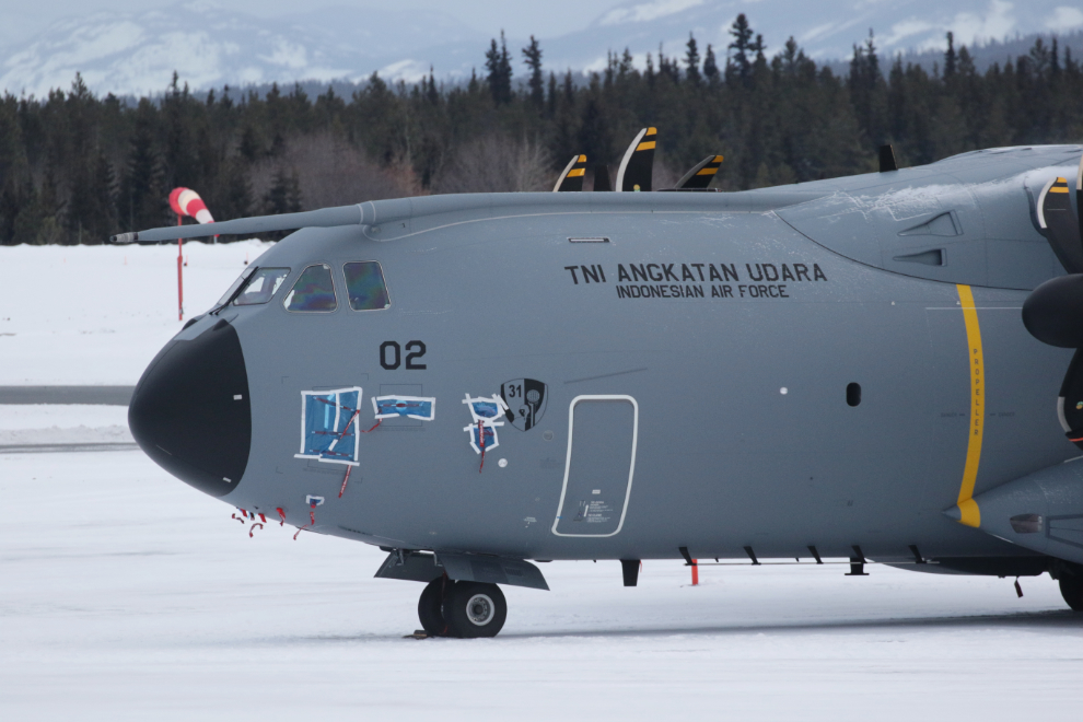 Indonesian Air Force Airbus A400M Atlas A-4002 at Whitehorse, Yukon.