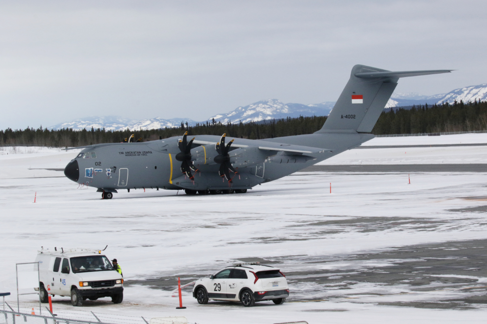 Indonesian Air Force Airbus A400M Atlas A-4002 at Whitehorse, Yukon.