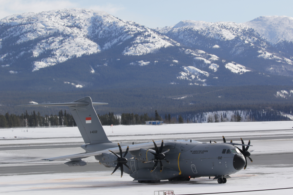 Indonesian Air Force Airbus A400M Atlas A-4002 at Whitehorse, Yukon.