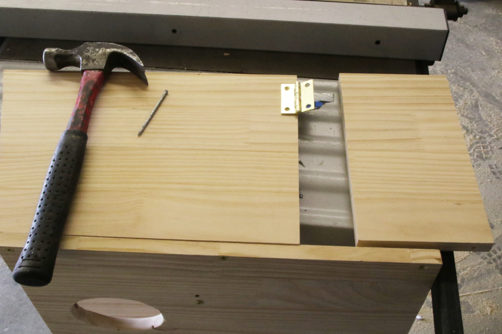 Building a boreal owl nesting box.