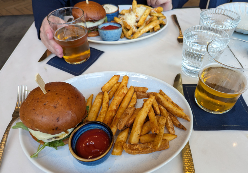 The HTL Burger at the H Tasting Lounge in the Westin Bayshore Hotel in Vancouver.