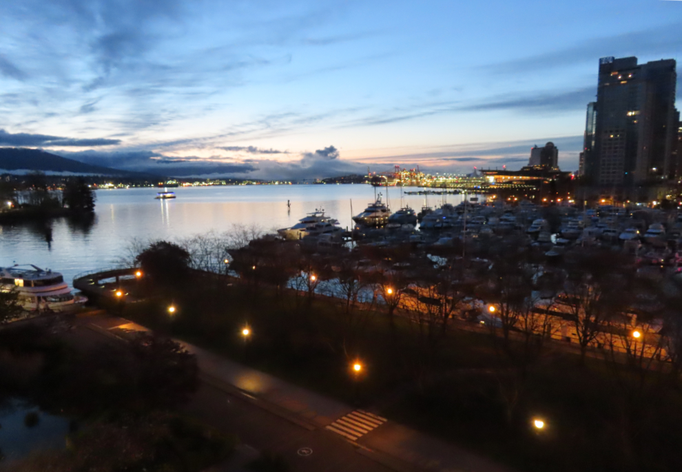 The view over Vancouver from Room 627 at the Westin Bayshore Hotel.