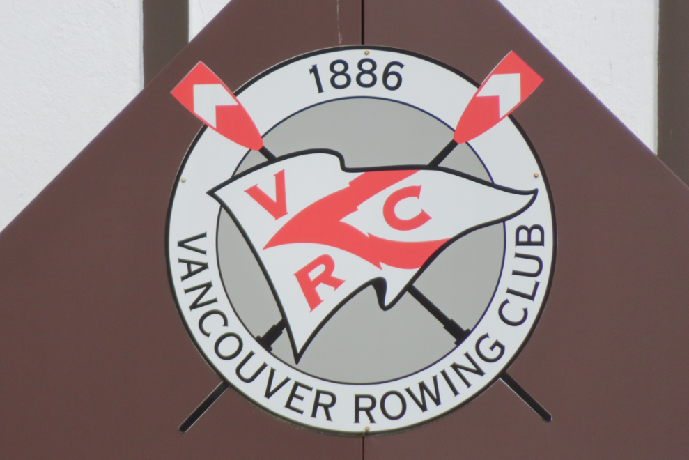 The Vancouver Rowing Club emblem on their clubhouse at Coal Harbour in Vancouver.