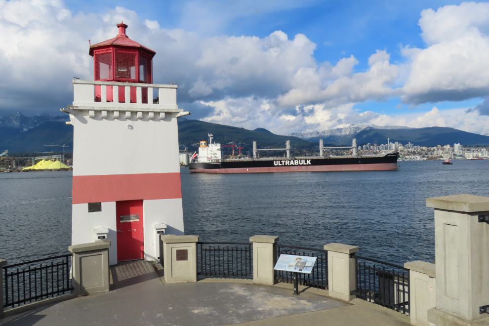 Brockton Point, with its lighthouse that was built in 1914, in Stanley Park  in Vancouver.