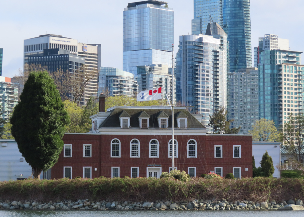 HMCS Discovery, a Royal Canadian Navy Reserve division located on Deadman's Island in Coal Harbour at Vancouver.