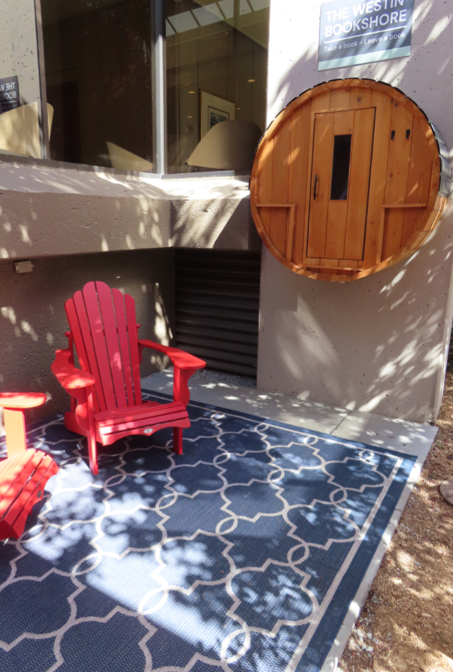 The Westin Bookshore lending library at the Westin Bayshore Hotel in Vancouver.