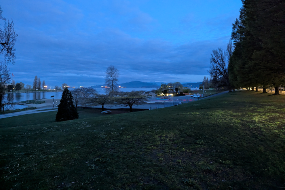 A 05:30 walk at very quiet English Bay, Vancouver.