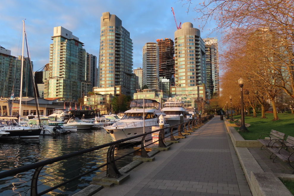 A few minutes after sunrise at Coal Harbour in Vancouver.