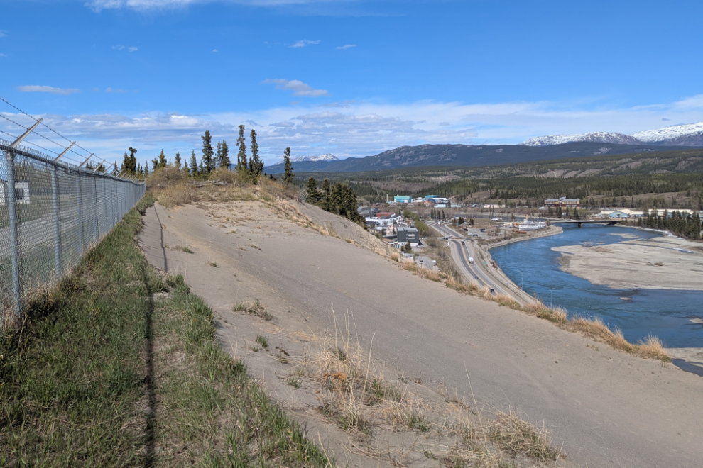 The Whitehorse airport perimeter road and trails are cut by three landslides.