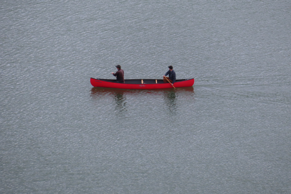 Canoeing on Schwatka Lake in early May.
