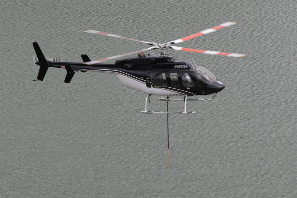 C-GAVQ is a Bell 407, built in Canada in 2000 and now operated by Capital Helicopters. 