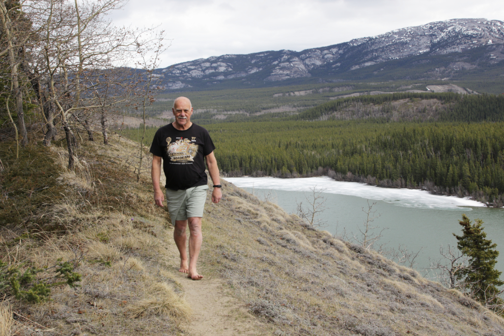 Murray Lundberg on the Yukon River Loop Route trail above Schwatka Lake.