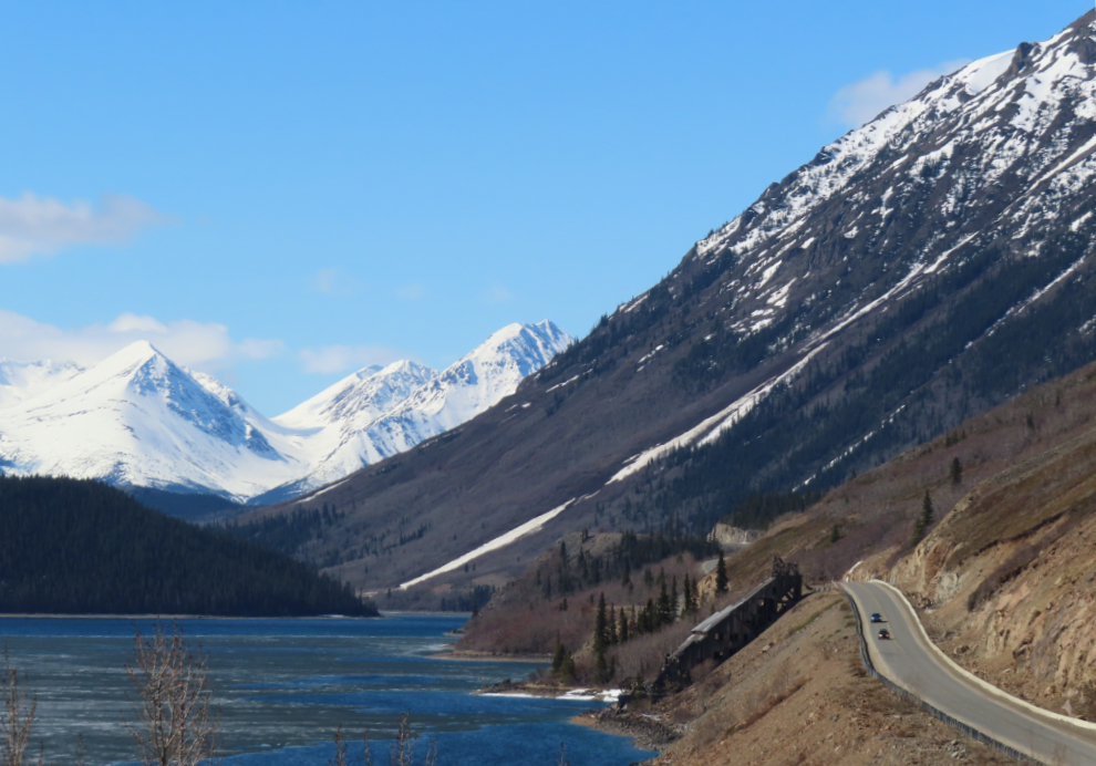 The historic mill of the Venus silver mine, on Windy Arm of Tagish Lake, along the South Klondike Highway.