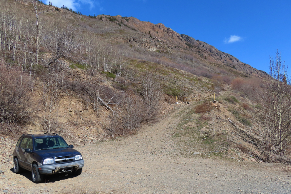 The start of the hiking trail to the historic Venus silver mine, Yukon.