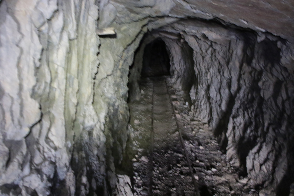 The main tunnel of the historic Venus silver mine in the southern Yukon.