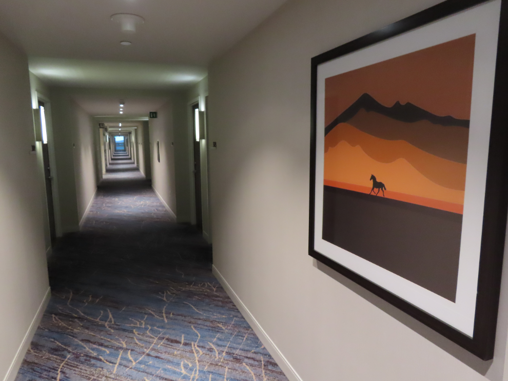 One of the Alberta-themed prints along the wall between our room and the elevators in the Calgary Airport Marriott In-Terminal Hotel.