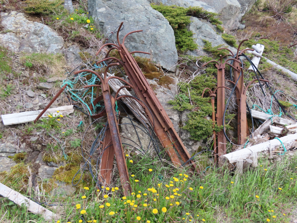 Home-made anchors at Back Harbour in Twillingate, Newfoundland.
