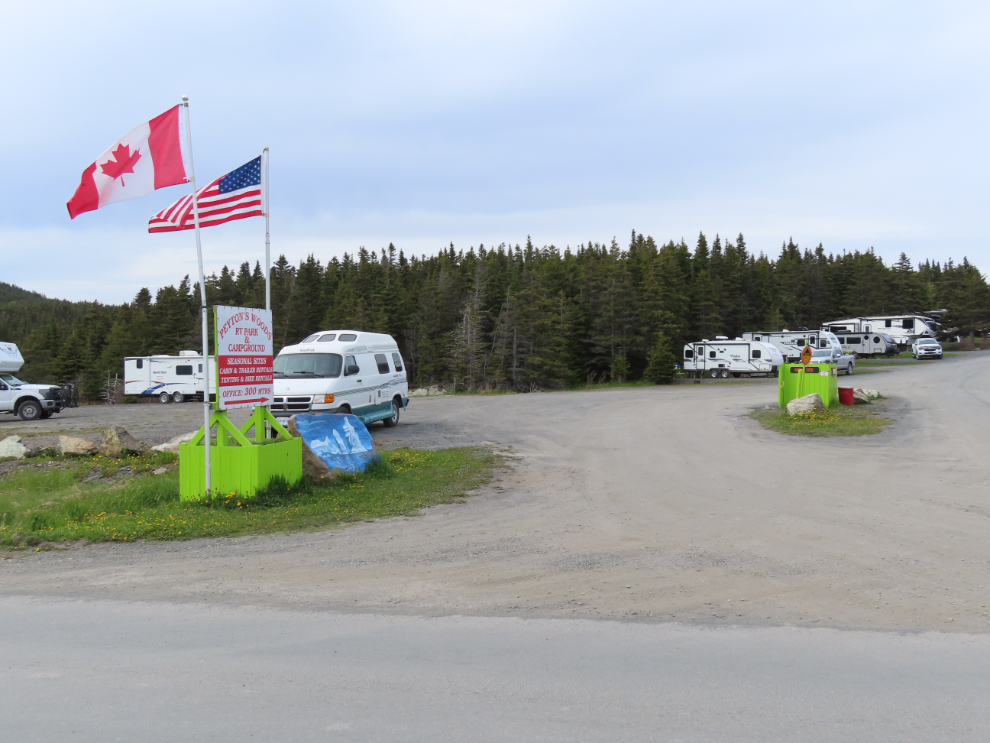 Peyton's Woods RV Park at Twillingate, Newfoundland.