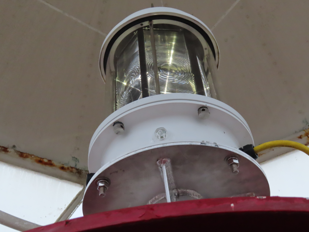 Up in the light tower at the Long Point Lighthouse at Twillingate, Newfoundland.