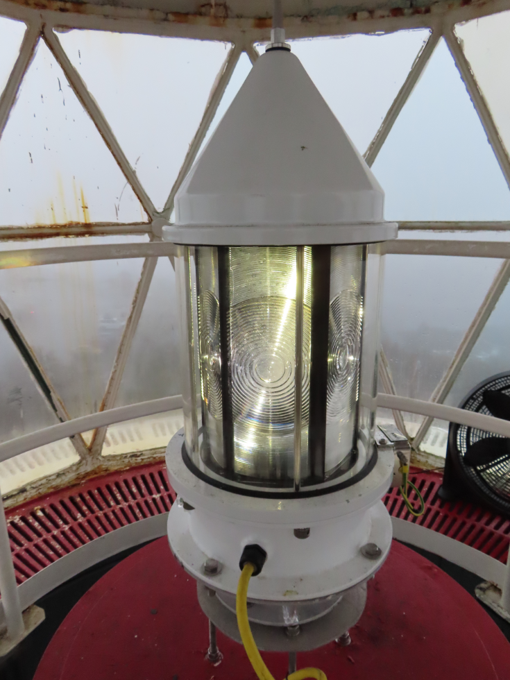 Up in the light tower at the Long Point Lighthouse at Twillingate, Newfoundland.