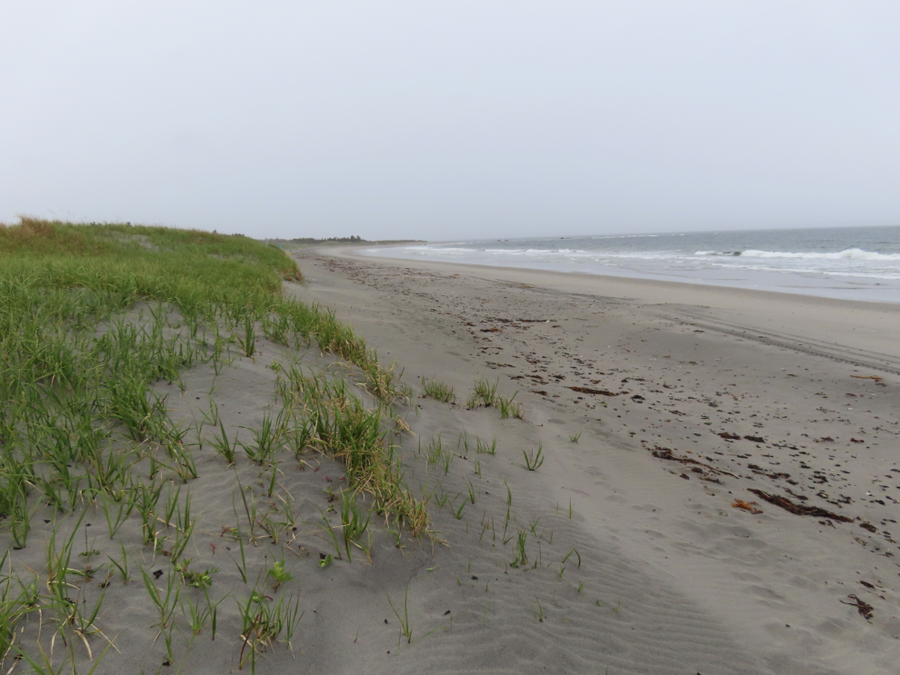 The vast sandy beach in front of Banting Memorial Municipal Park at Musgrave Harbour, Newfoundland.