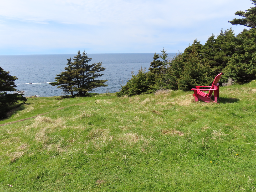 A red chair at the end of Green Gardens Trail, Gros Morne National Park, Newfoundland. 