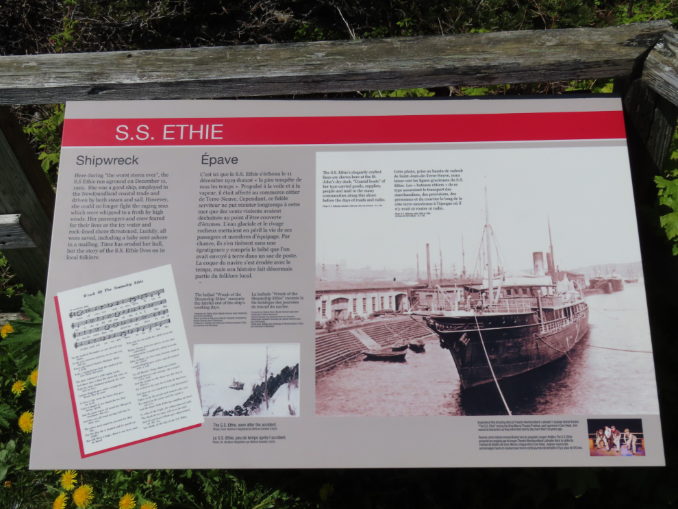 S.S. Ethie shipwreck at Martin's Point, Newfoundland.