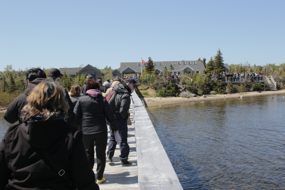 Disembarking from the Western Brook Pond boat tour, Gros Morne National Park, Newfoundland.