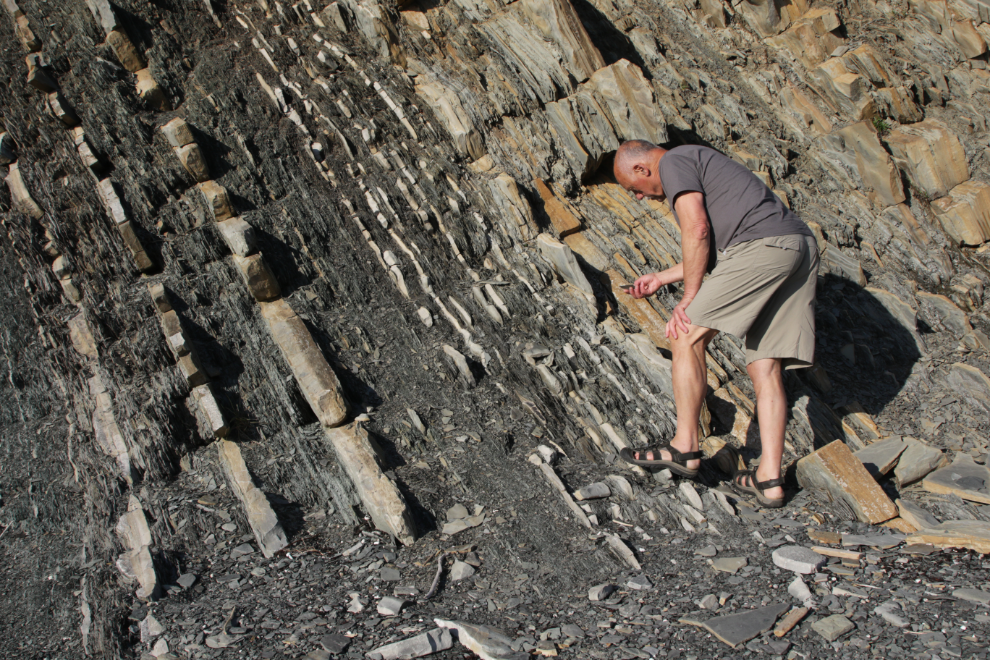 Murray Lundberg at the Green Point UNESCO geologic site, Newfoundland.