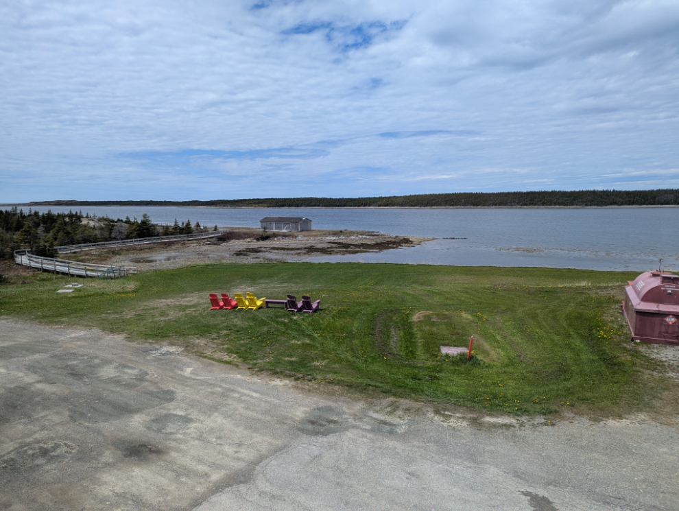 The view from the restaurant at the Plum Point Motel, Newfoundland.