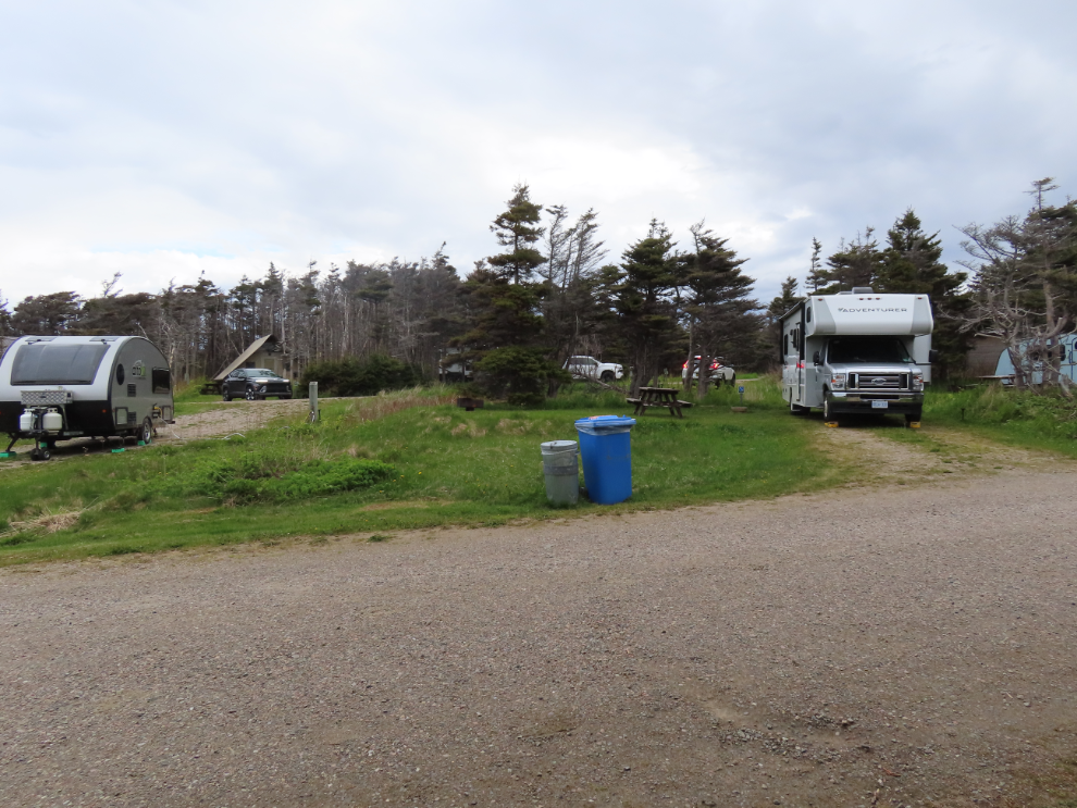 Site #2 at Green Point Campground, Newfoundland.