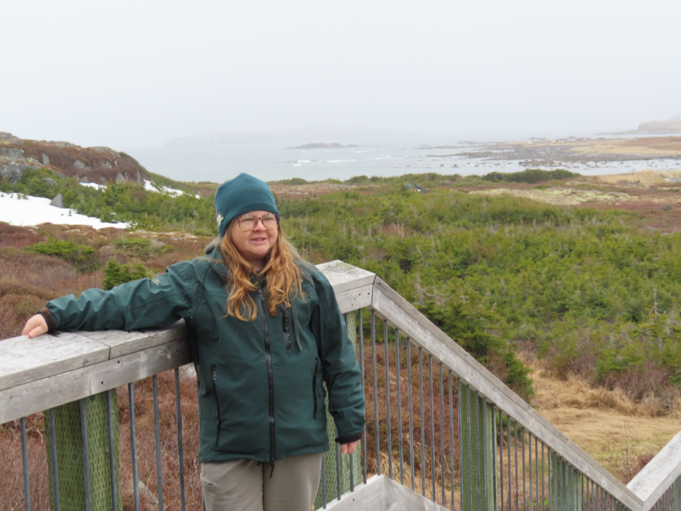 Stephanie, our tour leader at L'Anse aux Meadows National Historic Site, Newfoundland.