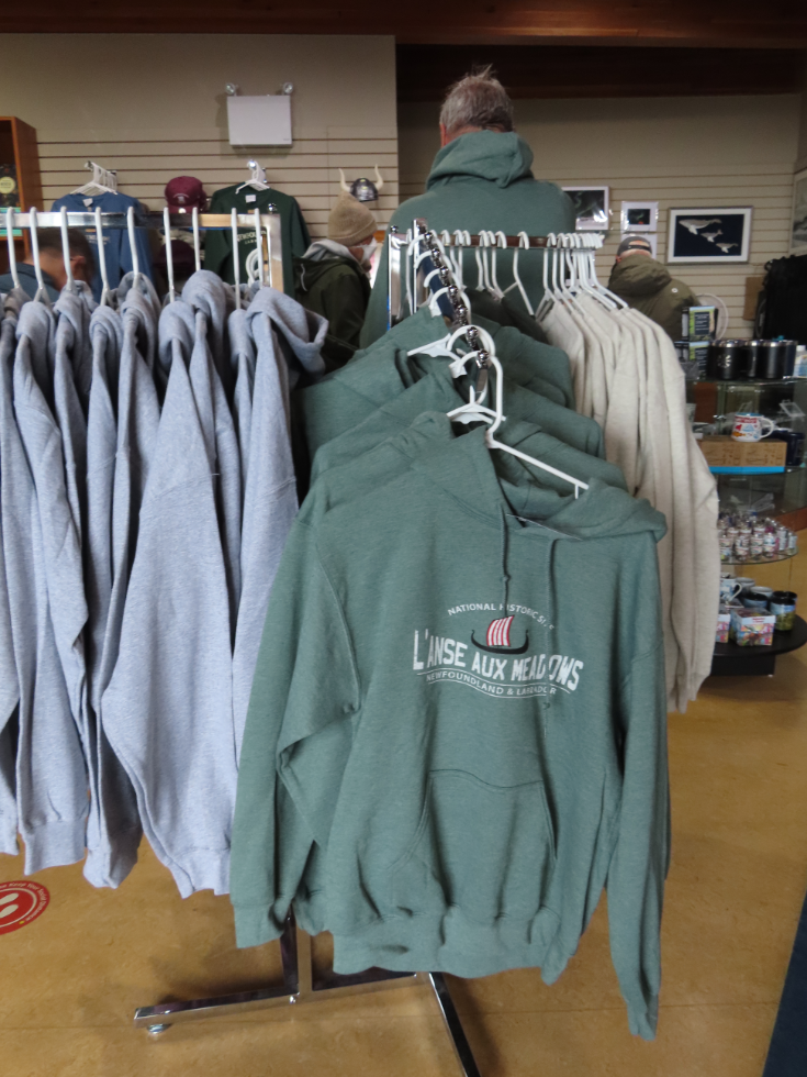 The sweatshirt I bought at L'Anse aux Meadows National Historic Site, Newfoundland.