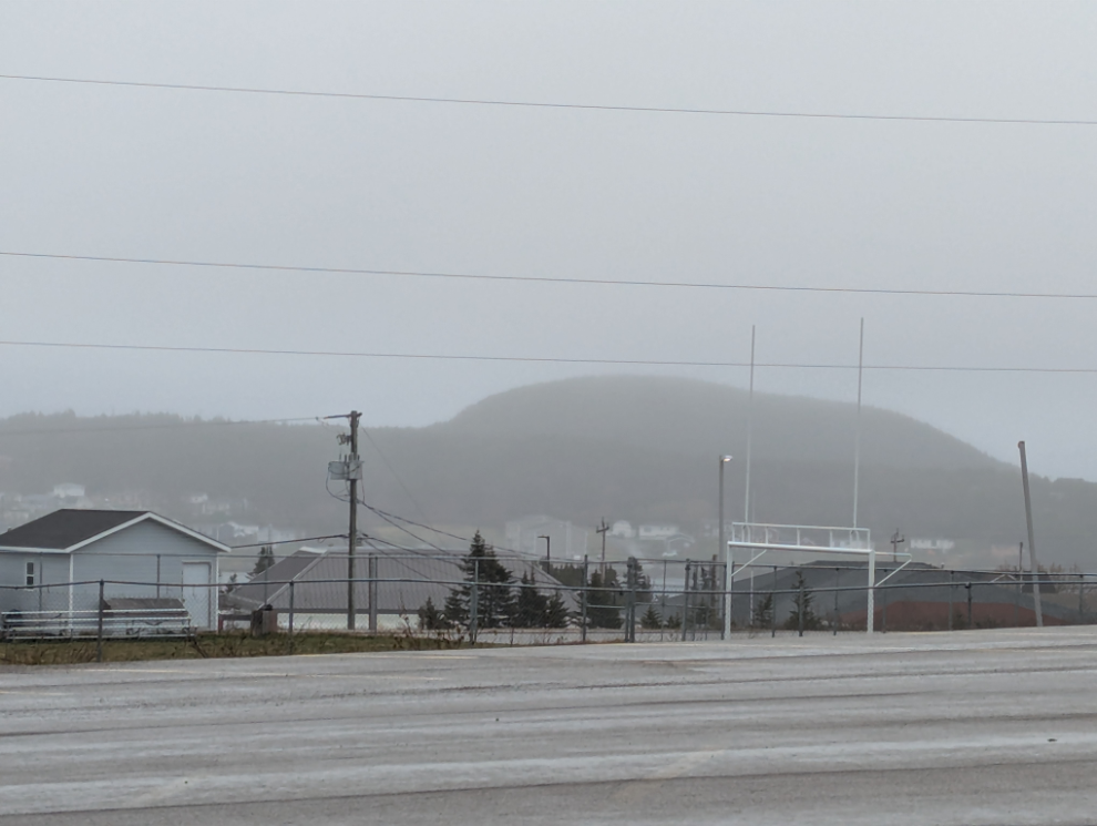 A misty, drizzly morning in St. Anthony, Newfoundland.