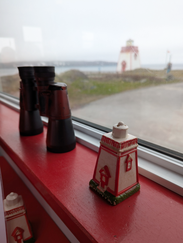 Lighthouse salt shaker at the Lightkeeper's Restaurant in St. Anthony, Newfoundland.