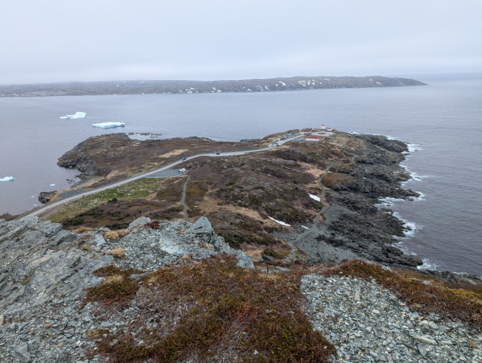 Fishing Point at St. Anthony, Newfoundland, from the top of the Daredevil Trail.