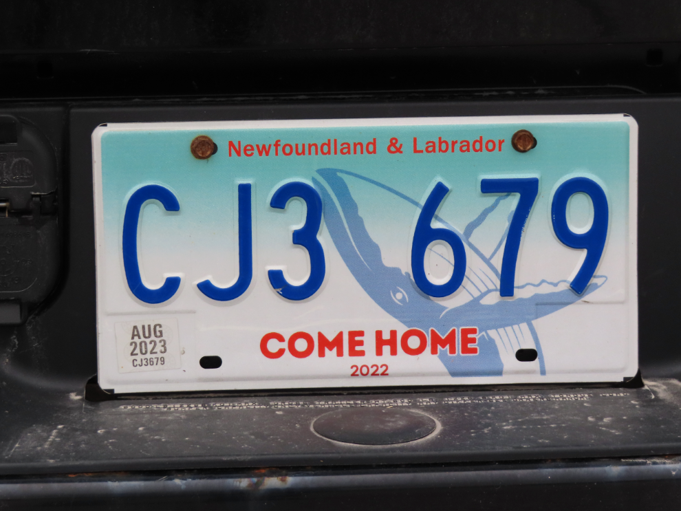 Newfoundland's 2022 Come Home licence plate.