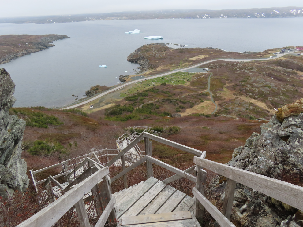 The Daredevil stairs trail at St. Anthony, Newfoundland.