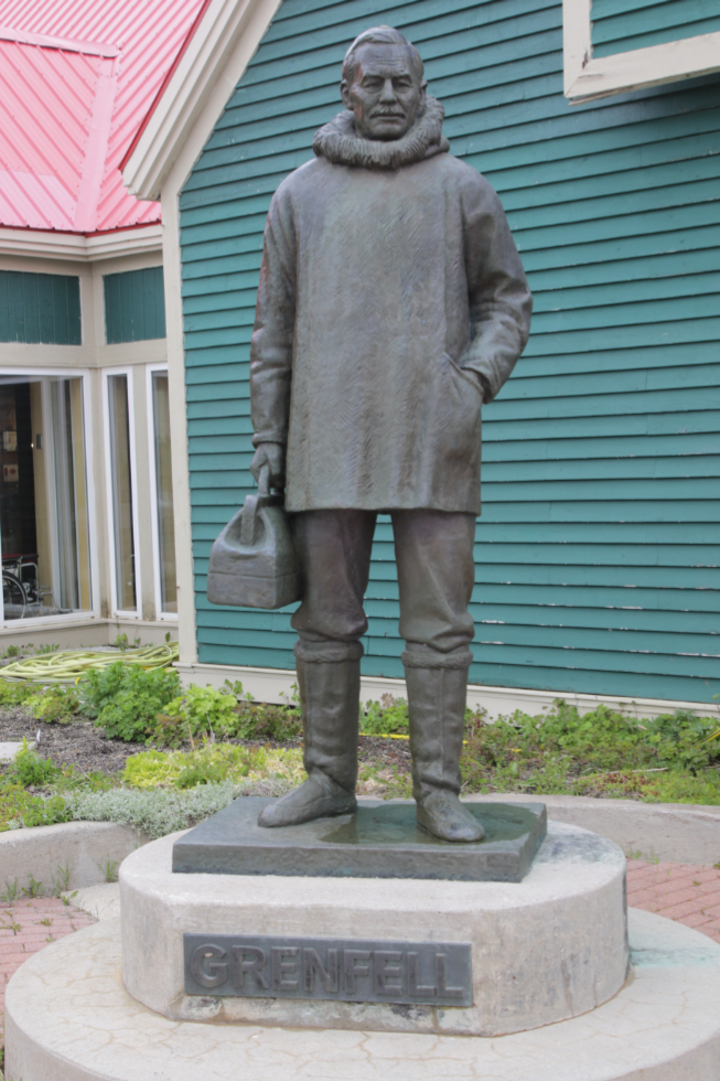 The statue of Dr. Wilfred Grenfell at the Grenfell Interpretation Centre in St. Anthony, Newfoundland.