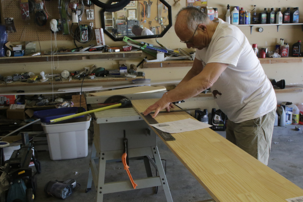 Building a boreal owl nesting box.