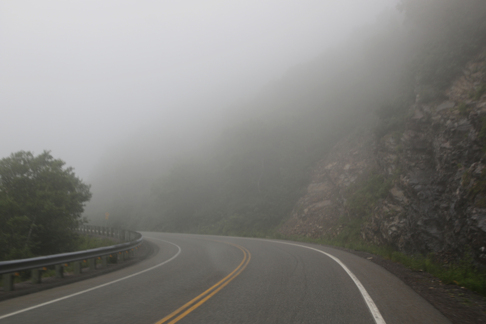 Driving the Cabot Trail from Cheticamp to Ingonish.