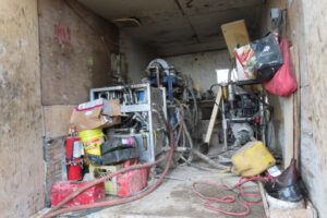 A centrifuge used to recycle water at a Kluane Drilling drill rig working in the Whitehorse Copper Belt for Gladiator Metals.