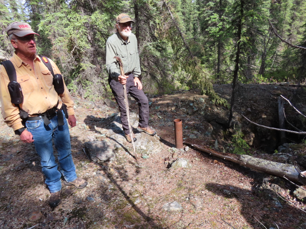 A diamond-drill casing on the Best Chance copper claim at Whitehorse.