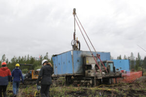 A Kluane Drilling drill rig working in the Whitehorse Copper Belt for Gladiator Metals.